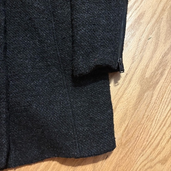 Therapy Wool Blend Boucle Jacket Zipper & Snap Button 1X Black W/ Silver Speckle - Picture 3 of 8